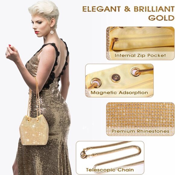 Fashion Women Bridesmaid Lady Girl Bride Evening Clutch Bag for Prom Cocktail Pa - Picture 2 of 8